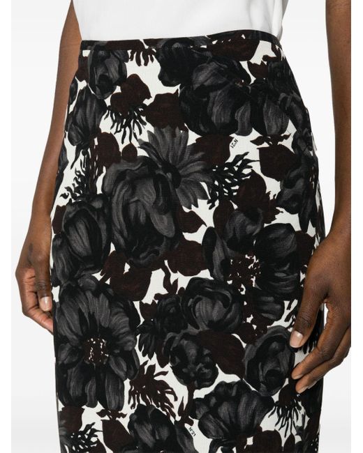 N°21 Black Skirt With Floral Pattern