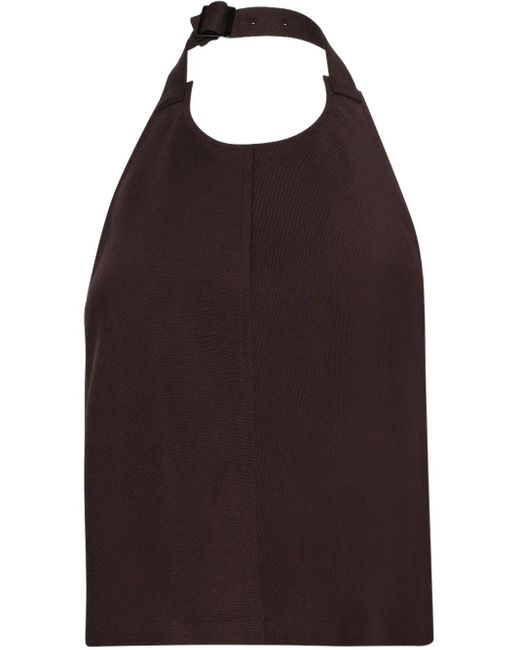 Wardrobe NYC Brown Backless Halter Top