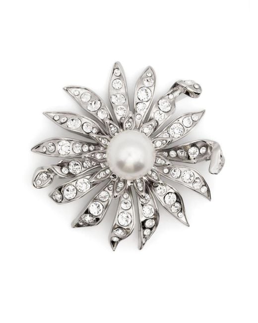 Miu Miu White Floral Brooch