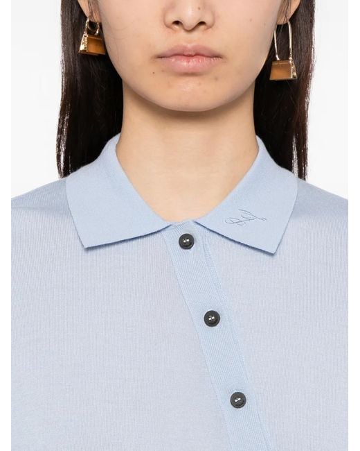 Jacquemus Blue Polo-Neck Bodysuit