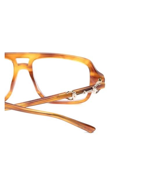 Gucci Metallic Pilot-Frame Glasses