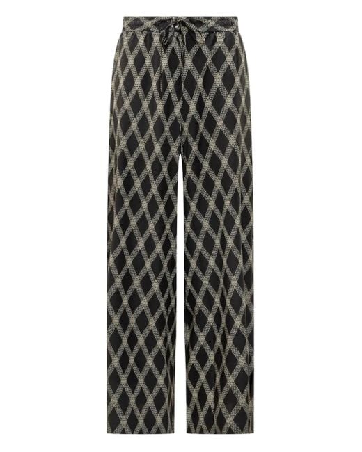 Pantalones con motivo de rombos y cordones Pierre Louis Mascia de color Black