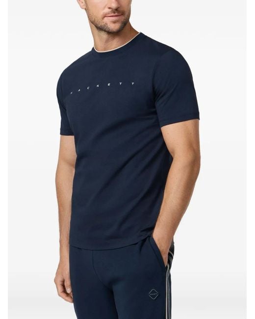 Hackett Blue Logo-Print Cotton T-Shirt for men