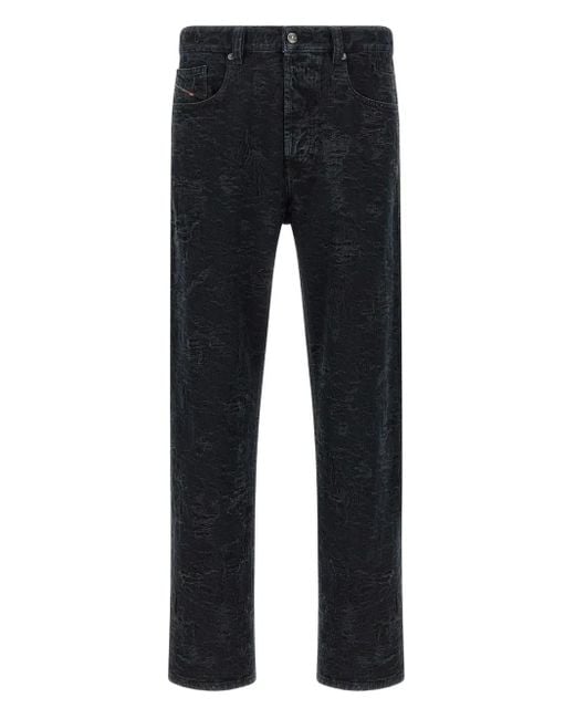 DIESEL Black Destroyed-Effect Jeans for men