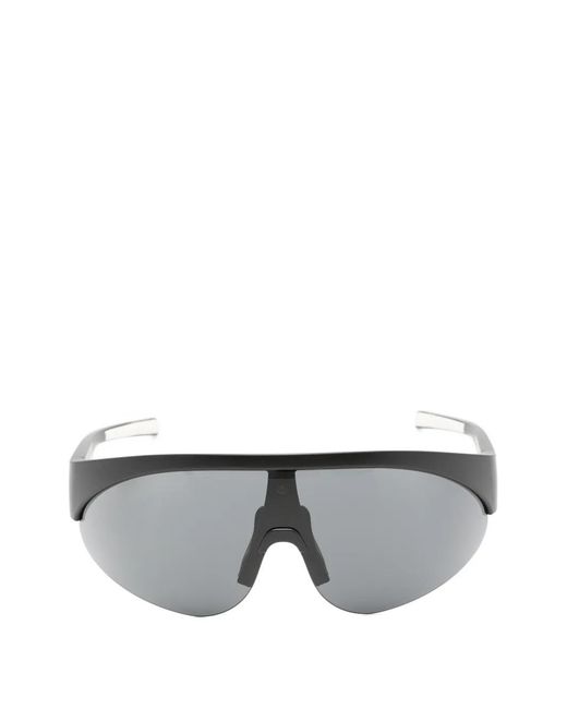 Moncler Gray Matte-Frame Shield Sunglasses