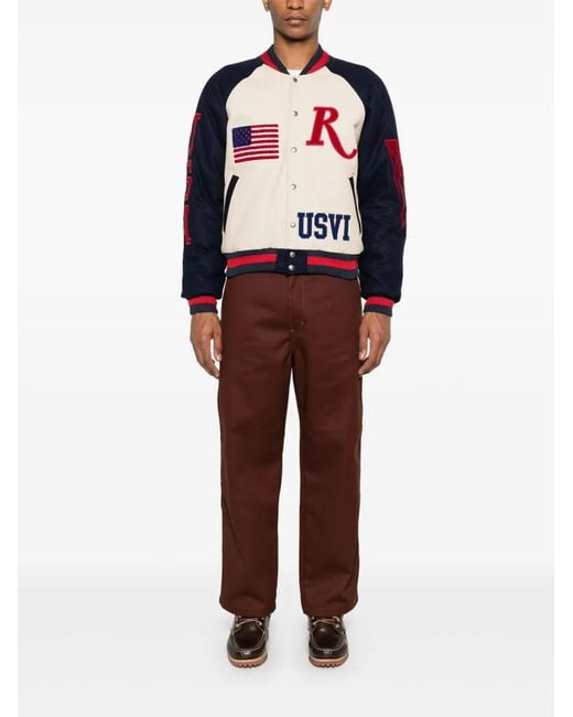 Rhude Blue St. Croix Varsity Jacket for men