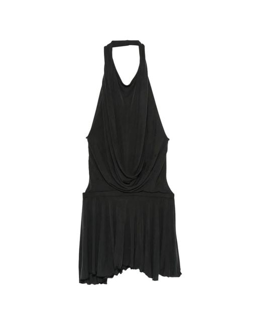 AYA MUSE Black Soma Draped Open-Back Mini Dress