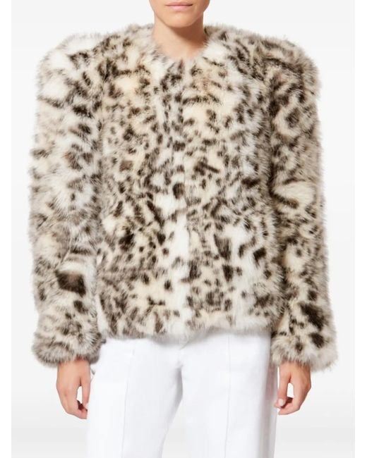 Isabel Marant White Bahria Animal-Pattern Jacket