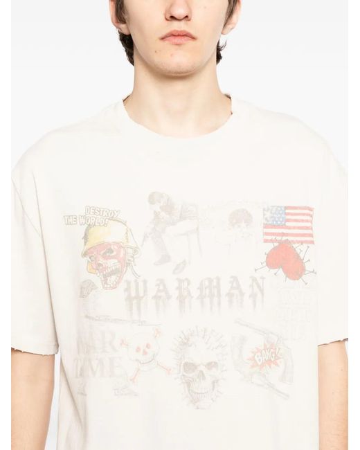 WARMAN White Crew Neck T-Shirt for men