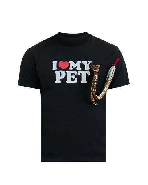 Doublet Black I Love My Pet T-Shirt for men