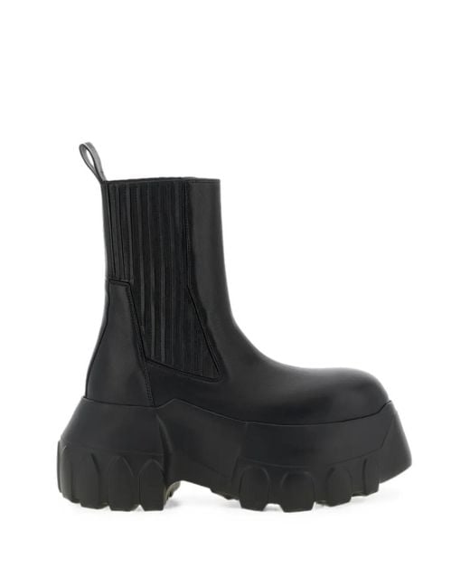Rick Owens Black Tower Beatle Mega Tractor Ankle Boots