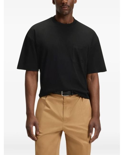 Boss Black Cotton T-Shirt for men