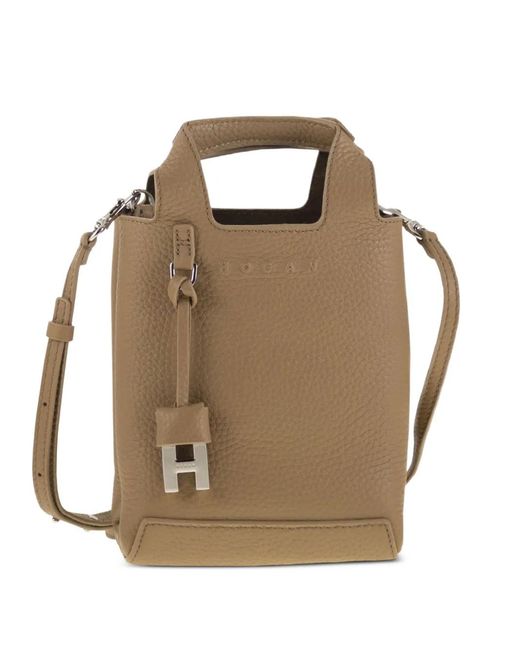 Hogan Natural Mini Logo-Charm Tote Bag