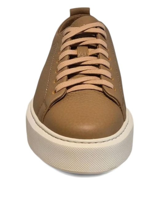Henderson Brown Leather Platform Sneakers