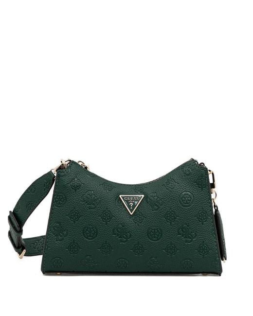 Guess Green Cresidia 4G Embossed Shoulder Bag