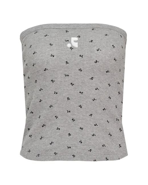 Rest&Recreation Gray Logo-Print Tube Top