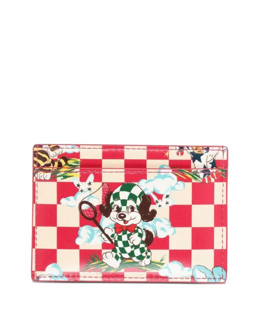 KENZO Red Porte-Cartes En Cuir À Imprimé Graphique for men