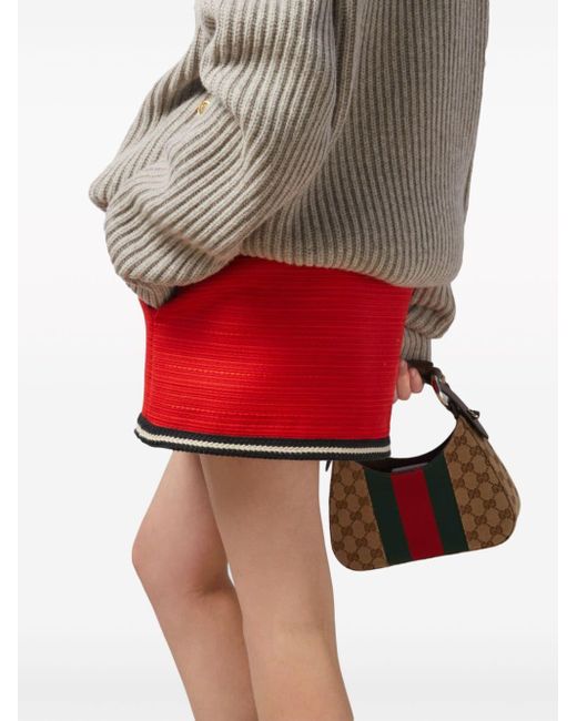Minigonna con dettaglio intrecciato di Gucci in Red