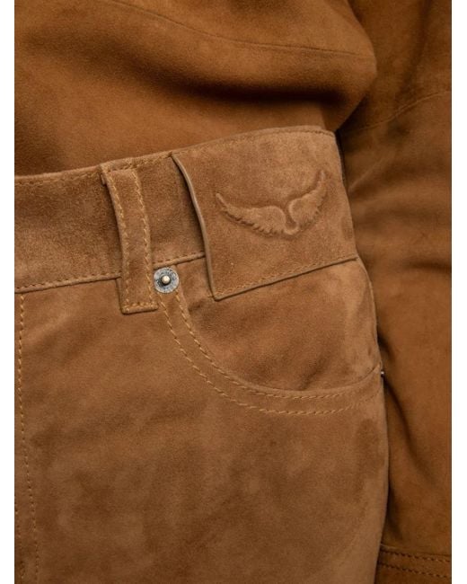 Zadig & Voltaire Brown Shorts mit Schnallenverschluss