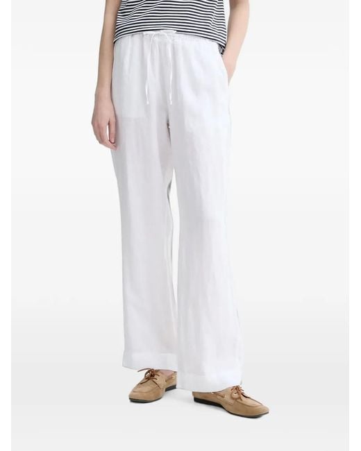 Marc O' Polo White Drawstring Wide-Leg Trousers