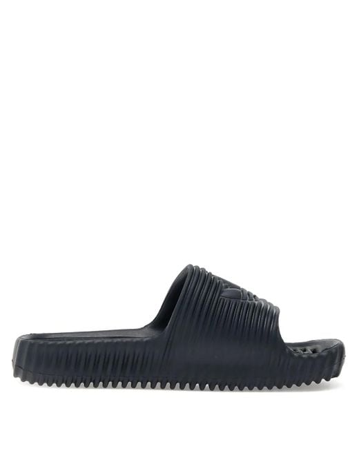 Adidas Blue Adilette 25 Ribbed-Sole Slides for men
