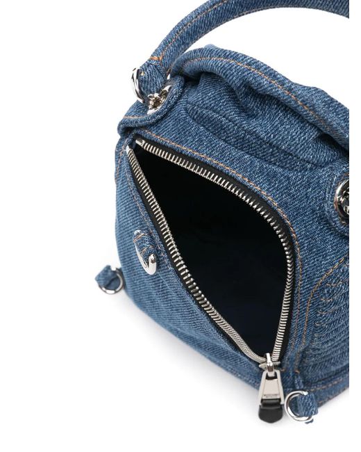 Moschino Blue Denim Biker Backpack