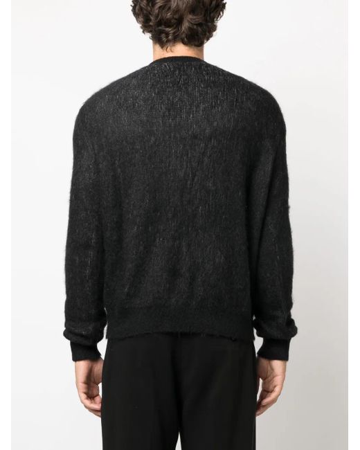Pull en fil brossé Premier Record Amiri pour homme en coloris Black