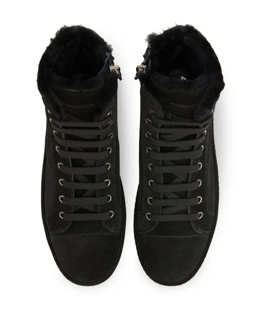 Giuseppe Zanotti Black Gz-City Suede High-Top Sneakers for men