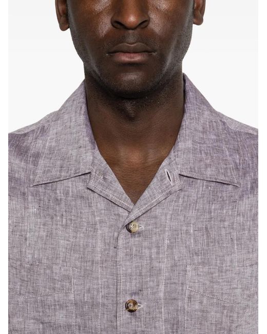 Brunello Cucinelli Gray Pocket Button Shirt for men