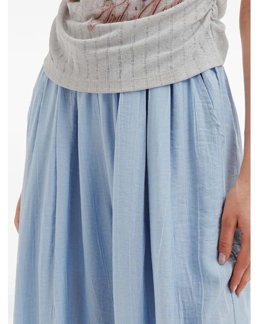 B+ AB Blue Pleated Wide-Leg Trousers