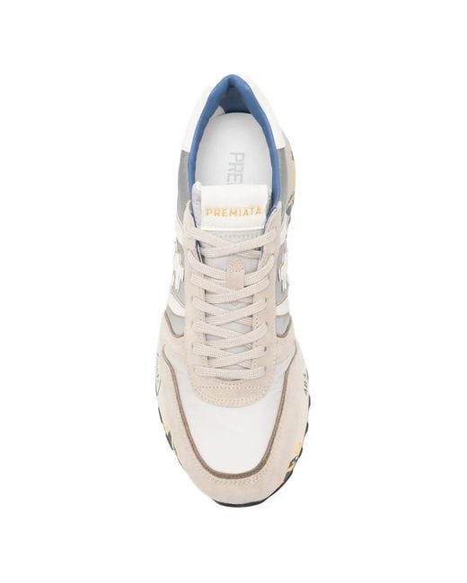 Premiata White Lander 8010 Panelled Sneakers for men