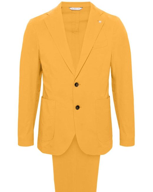 Manuel Ritz Yellow Notched-lapels Single-breasted Suit for men