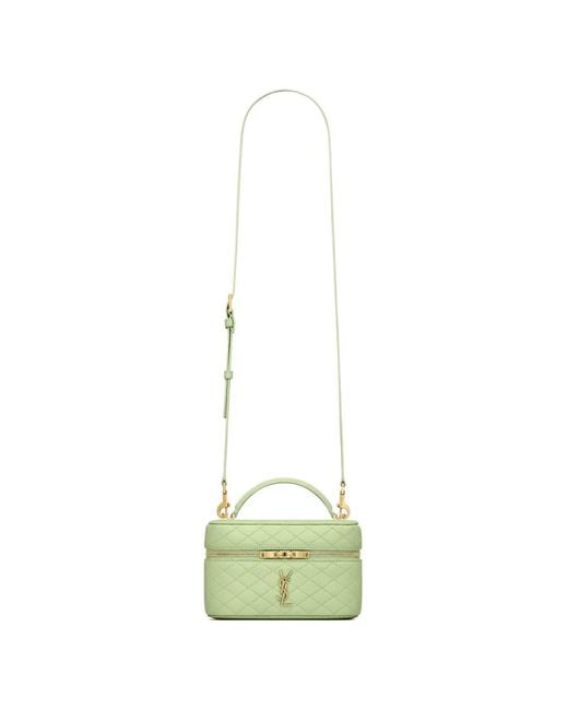 Saint Laurent Green Gaby Leather Vanity Case