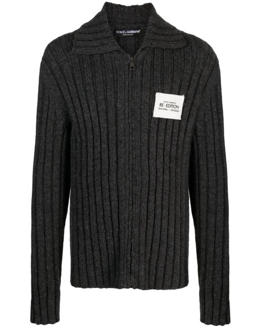 Dolce & Gabbana Black Sweatshirt With Zip for men
