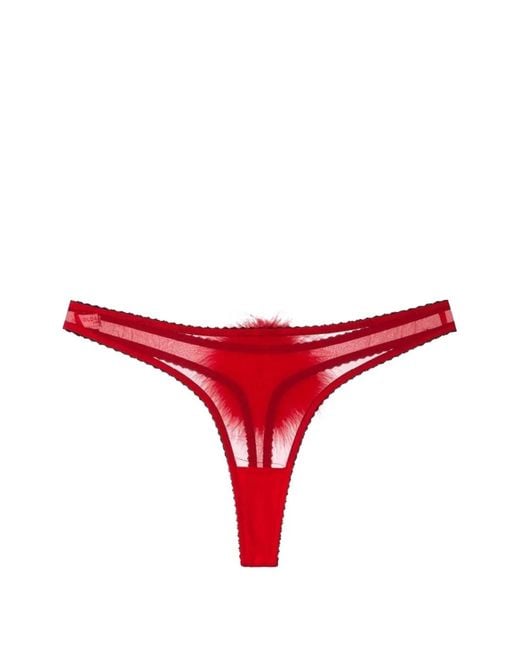 Gilda & Pearl Feathered Silk Thong