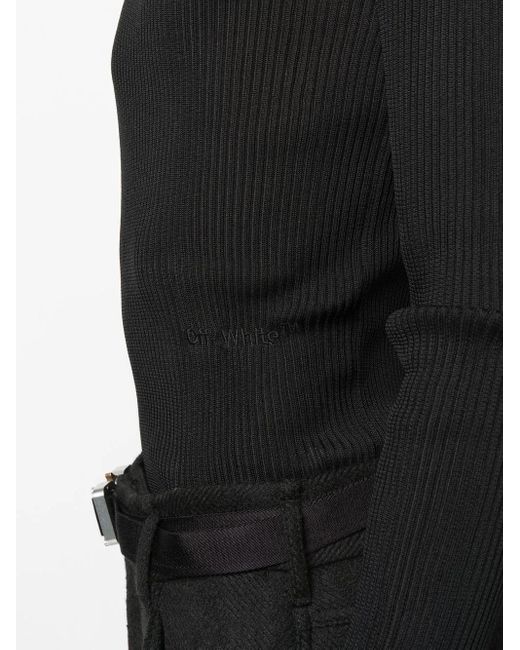 Off-White c/o Virgil Abloh Off-white Helvet Fine Knit Rib Turtleneck Black for men