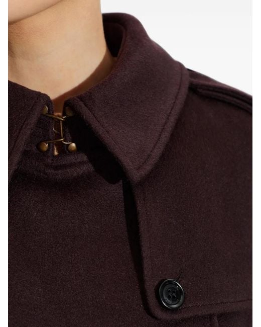 Burberry Purple Kensington Double-Breasted Coat