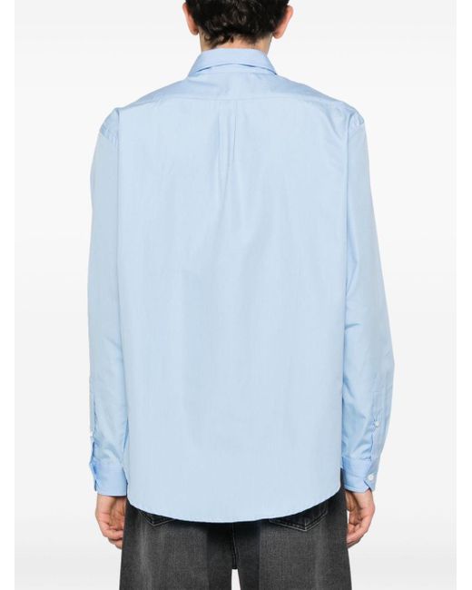 Y. Project Blue Besticktes Hemd aus Popeline