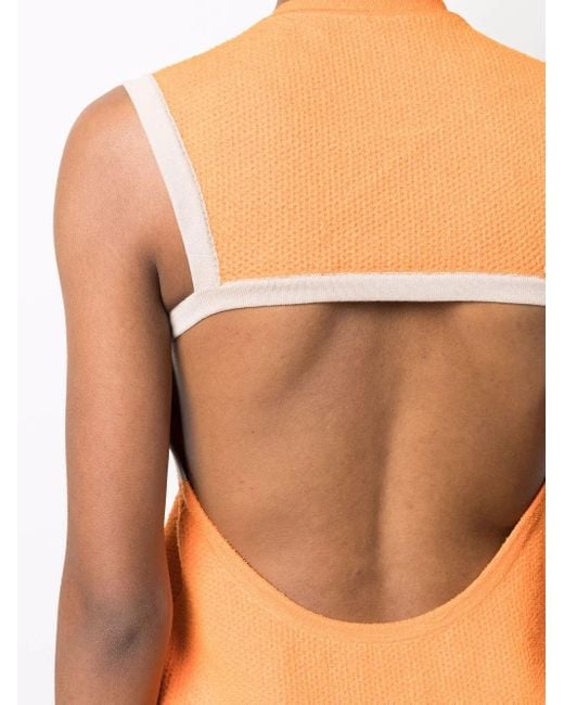 Jacquemus Orange Robe Courte Sorbetto À Bords Contrastants