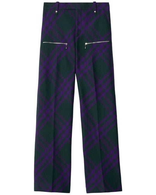 Burberry Blue Straight Trousers for men