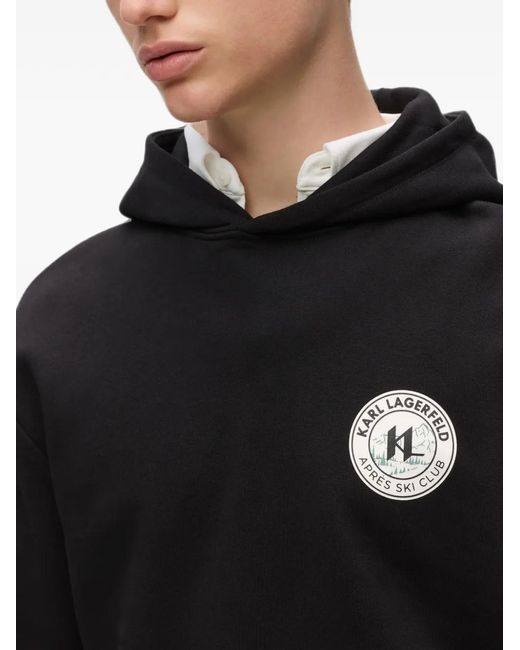 Karl Lagerfeld Black Après Ski Club Hoodie for men