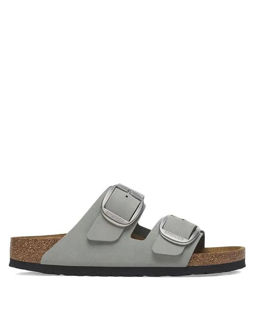 Birkenstock White Arizona Double-Buckle Slide Sandals