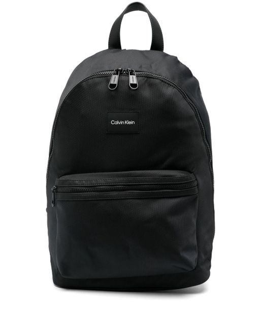 Calvin Klein Black Logo-patch Backpack for men