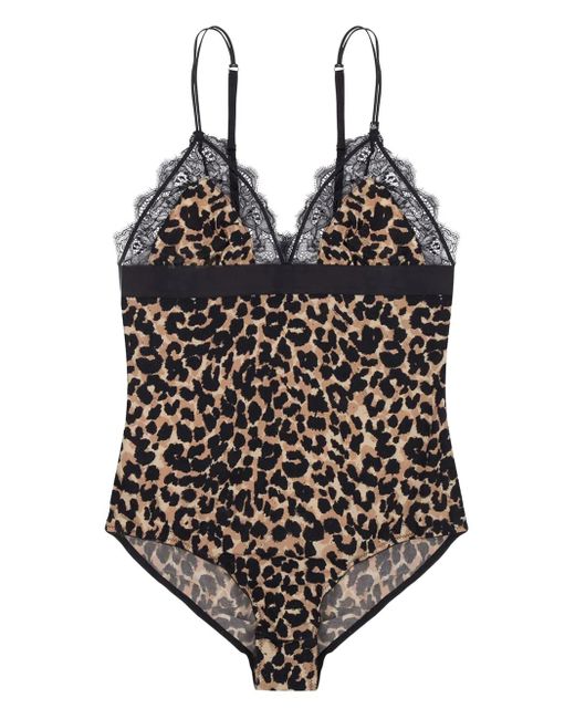 LoveStories Black Doris Leopard-Print Body