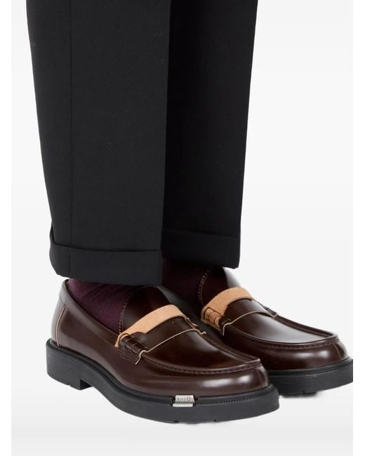 Maison Margiela Brown Décortiqué-Strap Leather Loafers for men