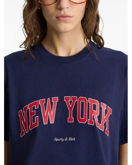 Sporty & Rich Blue New York Ivy T-Shirt