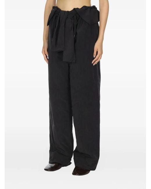 Pantaloni Con Ruches di OPEN YY in Black