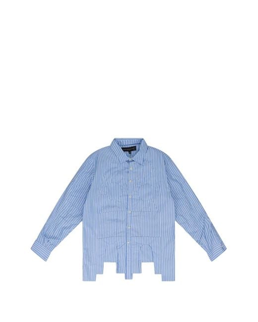 Who Decides War Blue Striped Button-Down Shirt for men
