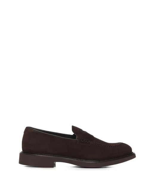 Doucal's White Panelled Suede Loafers for men