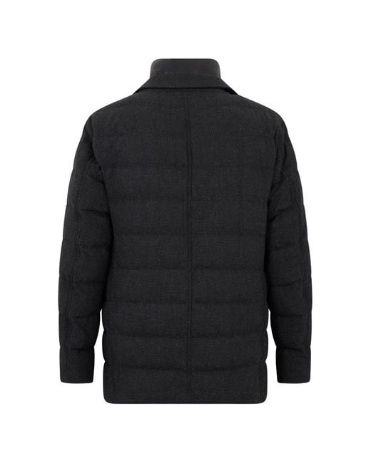 Herno Black Padded Notch-Lapel Jacket for men